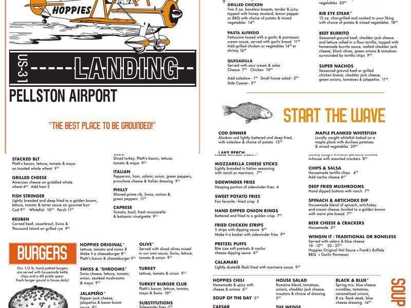 Hoppies Landing Menu