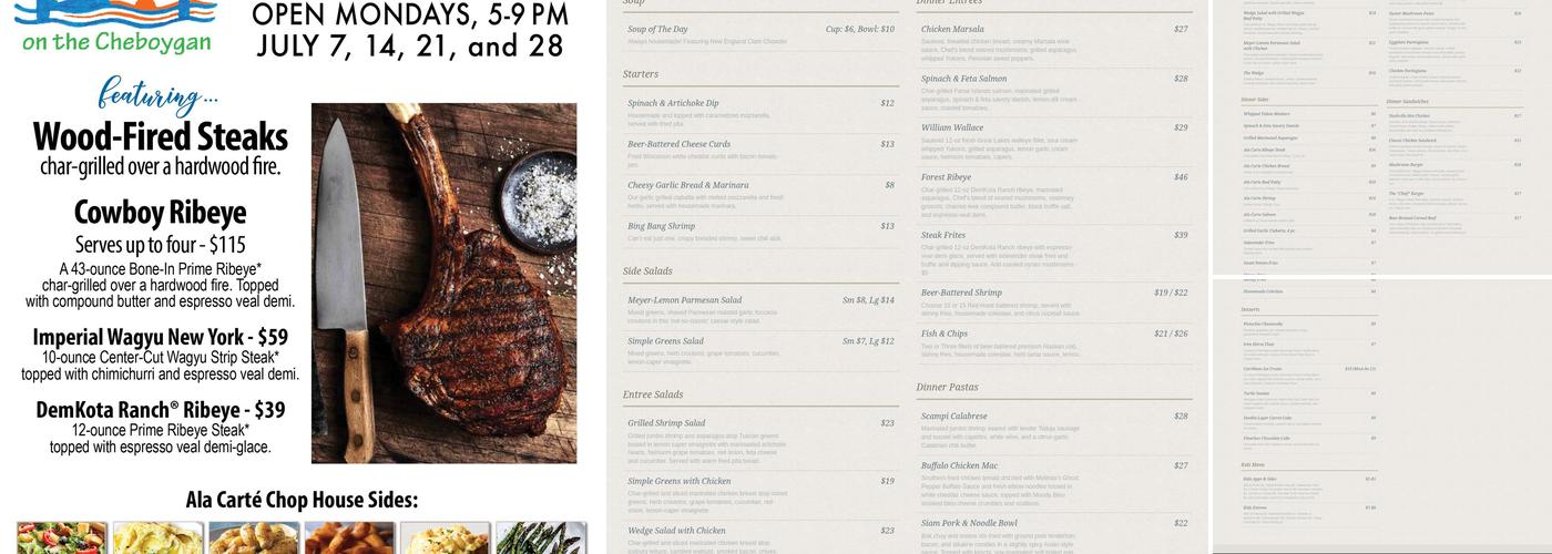 Pier M33 On The Cheboygan Menu