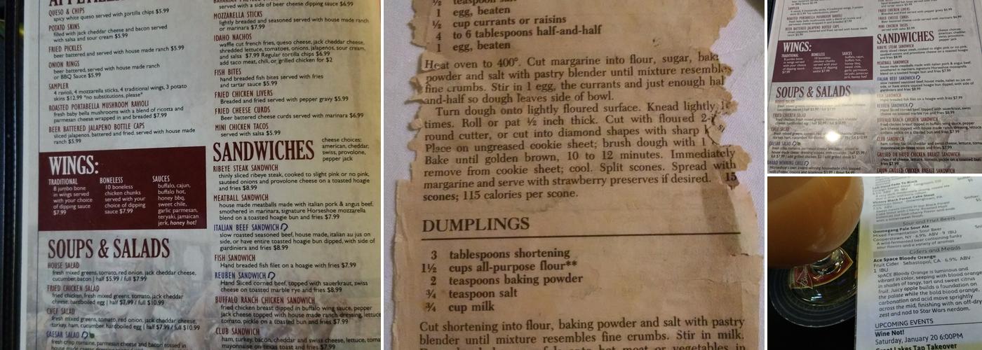 Horseshoe Lounge & Restaurant Menu