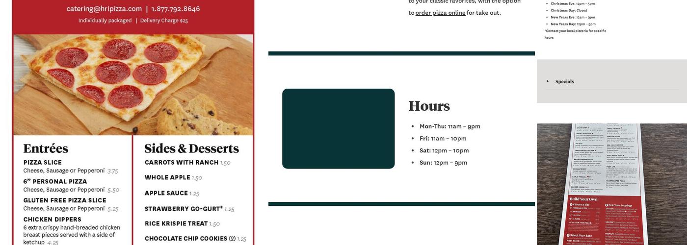 Home Run Inn Pizza Menu