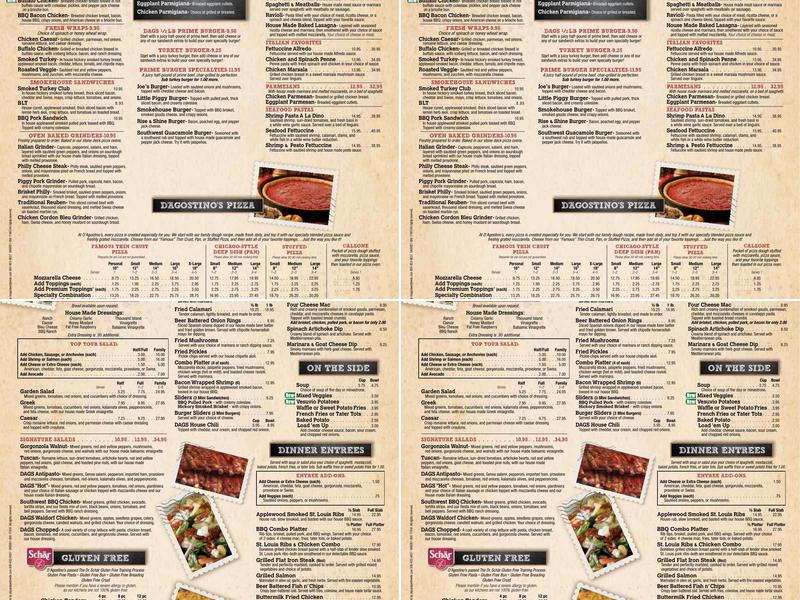 D'Agostino's Pizza and Pub River Grove Menu