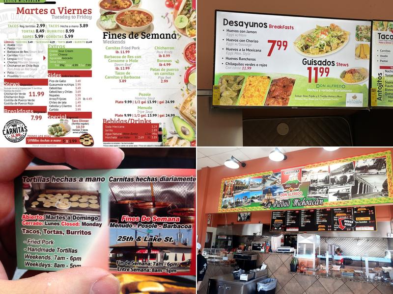 Carnitas Don Alfredo Original Menu