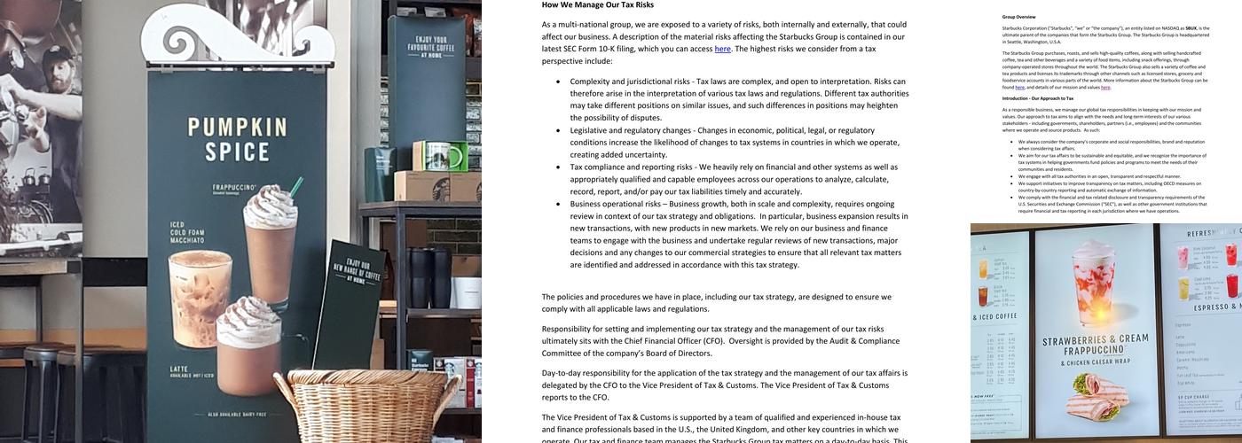 Starbucks Coffee Menu