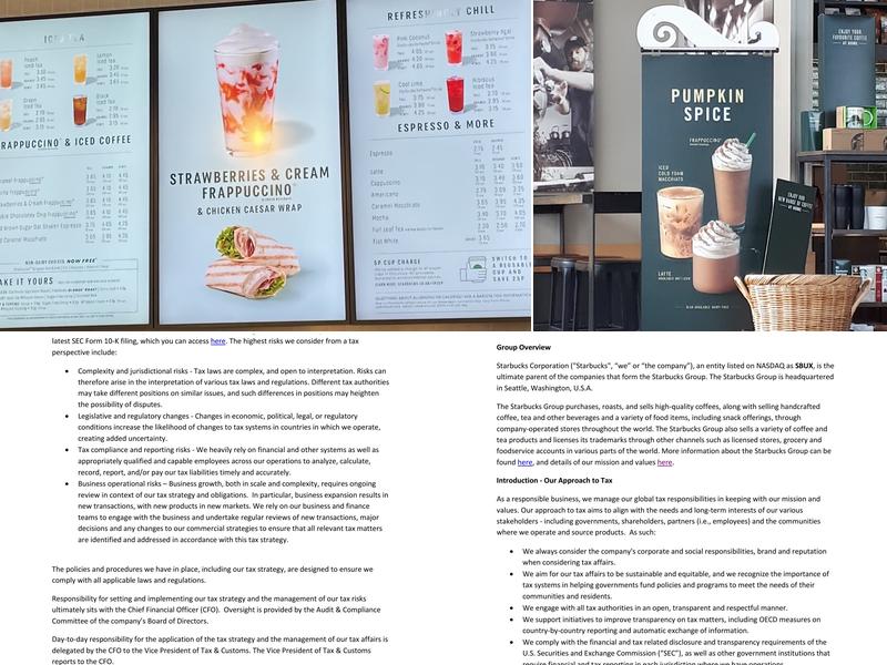 Starbucks Coffee Menu