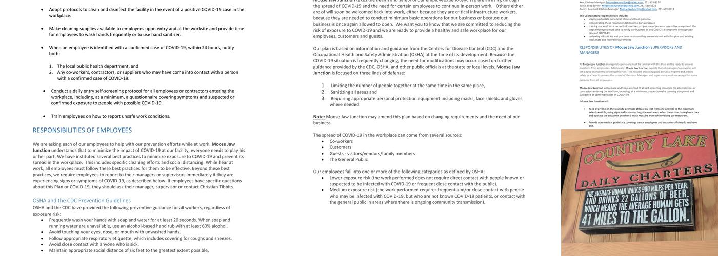 Moose Jaw Junction Menu