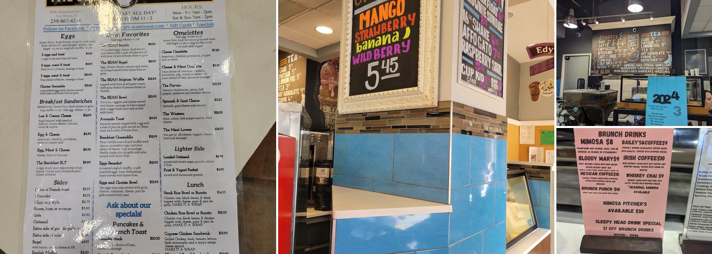 The Bean of Ave Maria Menu