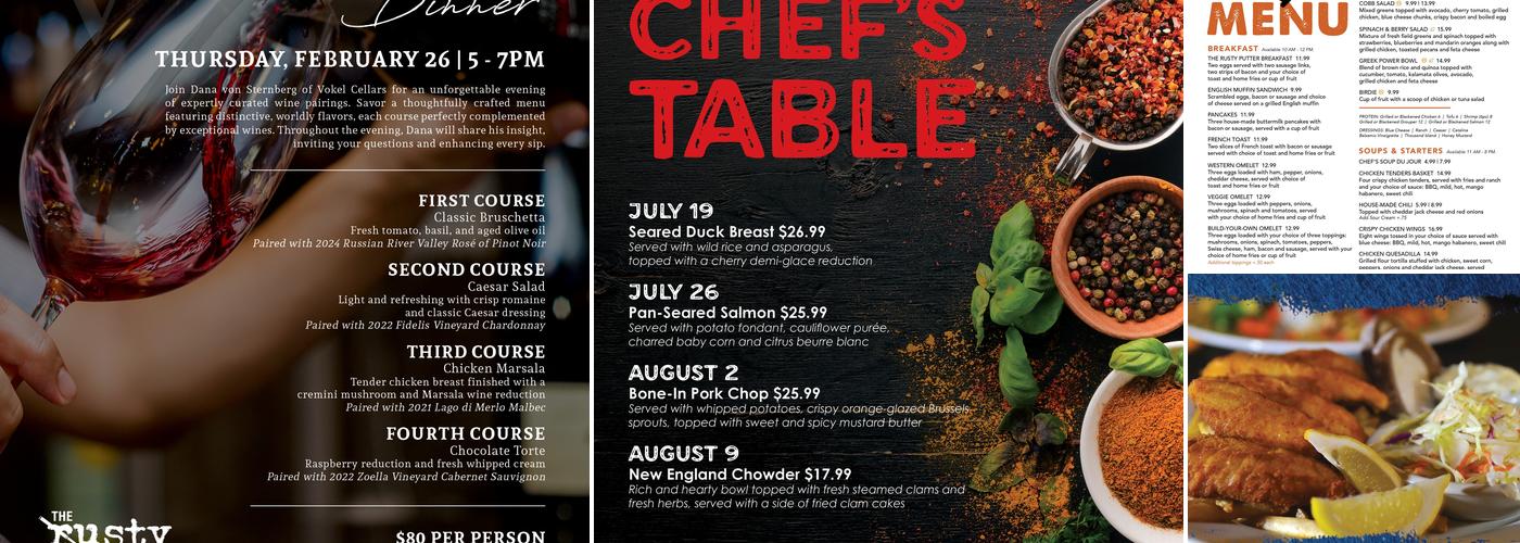 The Rusty Putter Menu