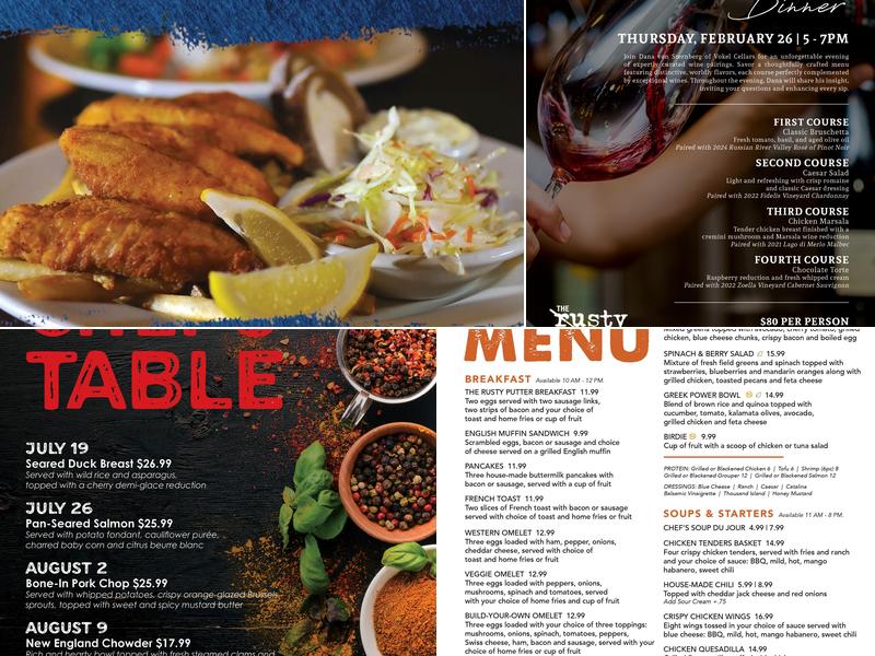 The Rusty Putter Menu