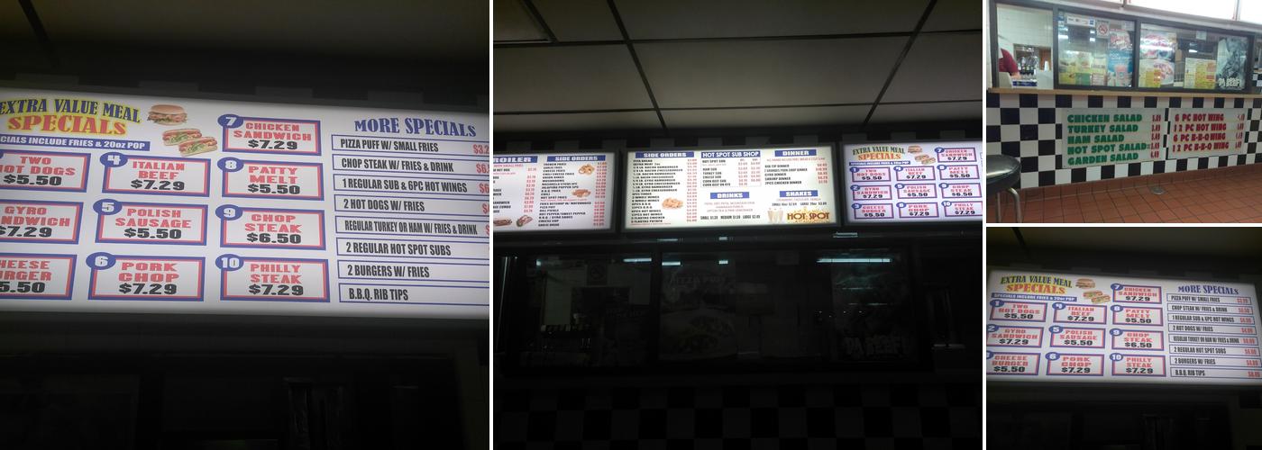 Hot Spot Menu