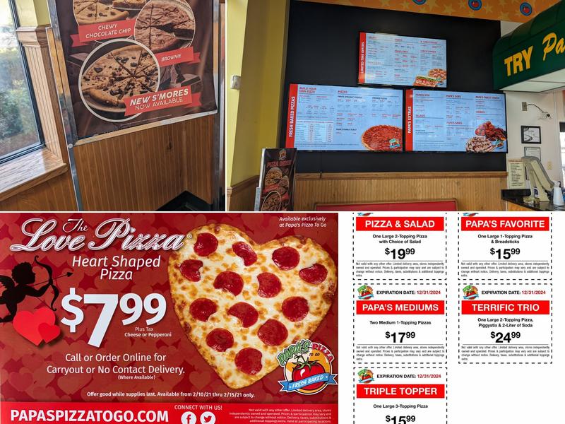 Papa's Pizza To Go Menu