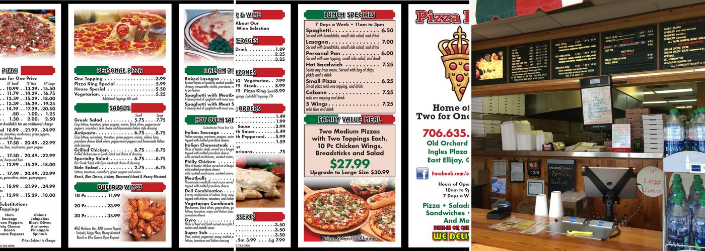 Pizza King Menu