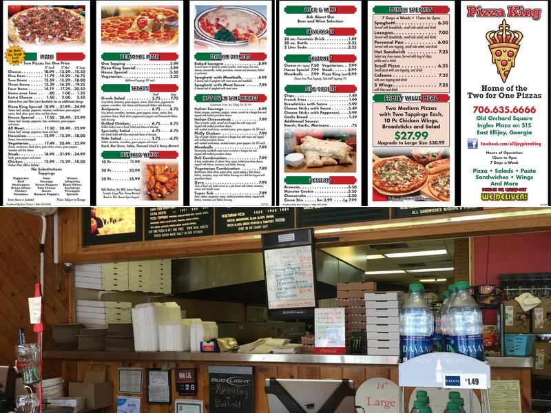Pizza King Menu