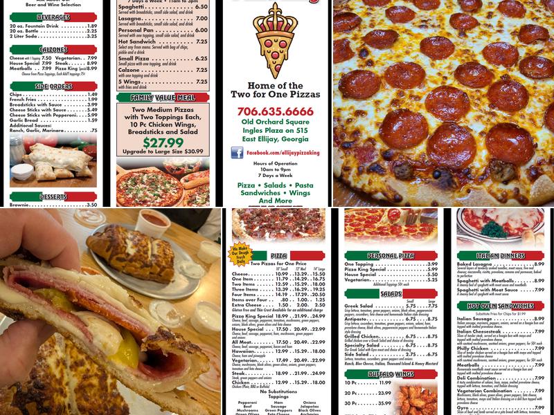 Pizza King Menu