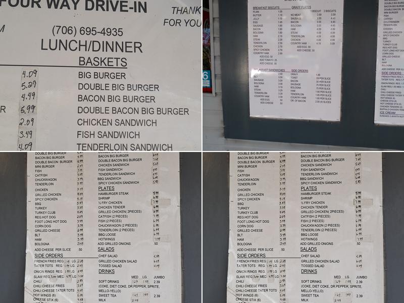 Four Way Drive In Menu