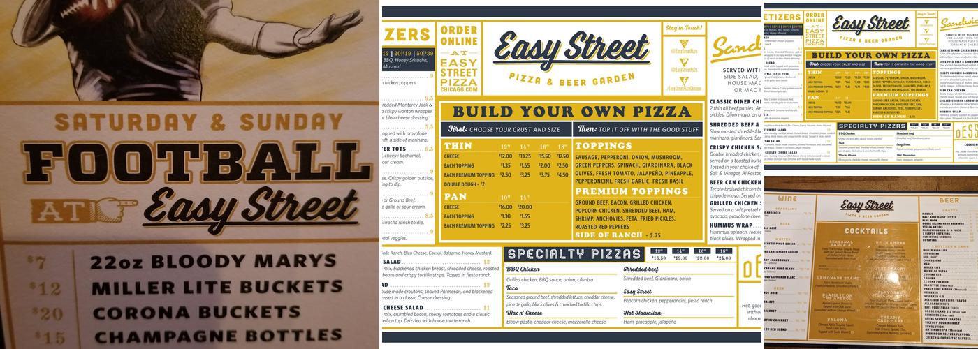 Easy Street Pizza & Beer Garden Menu