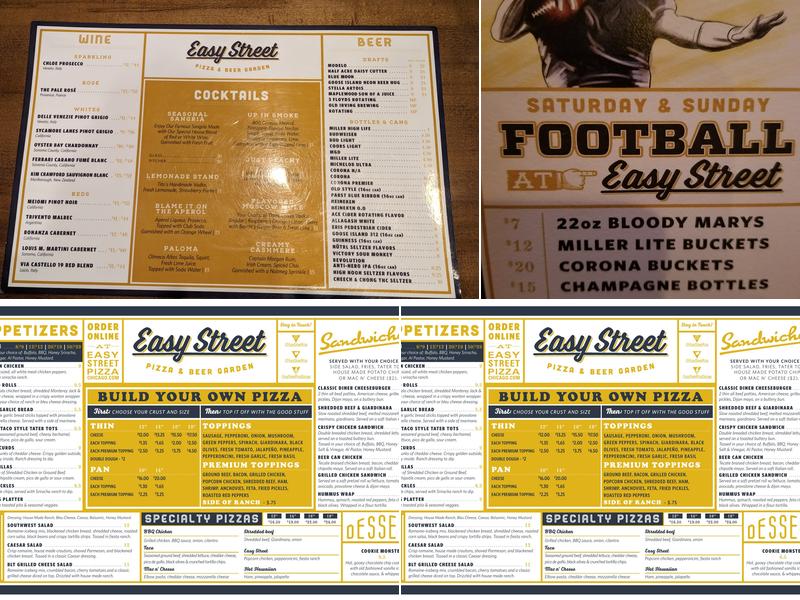 Easy Street Pizza & Beer Garden Menu