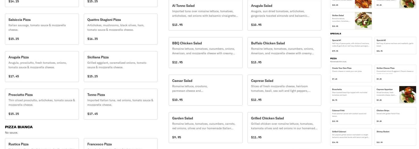 DiMaggio Cafe Restaurant & Pizza Menu