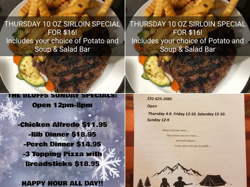 The Bluffs on the Lake Menu