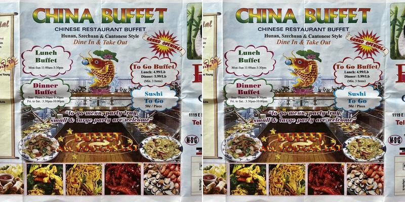 China Buffet Menu