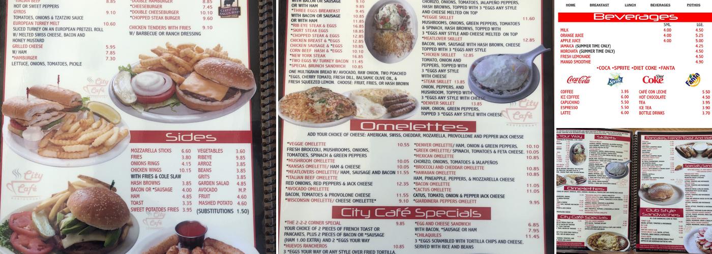 City Cafe Menu