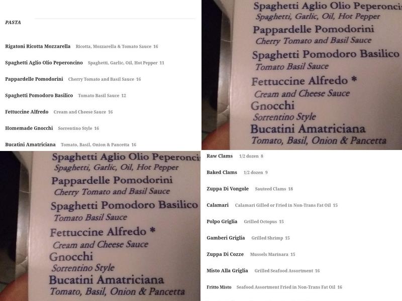 Ristorante Agostino Menu