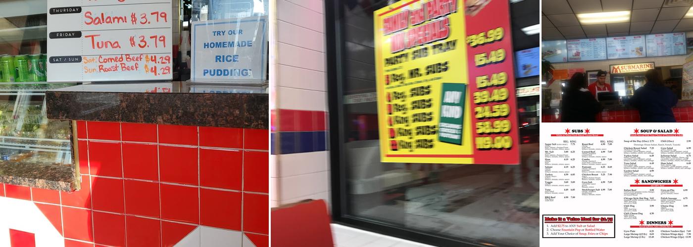 Mr. Submarine Menu