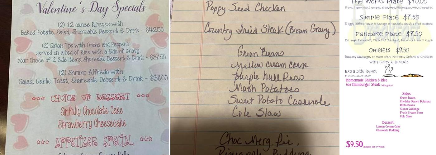 Maw Maws Cornbread Kitchen Menu