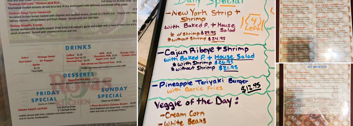 Rojas Kitchen Menu