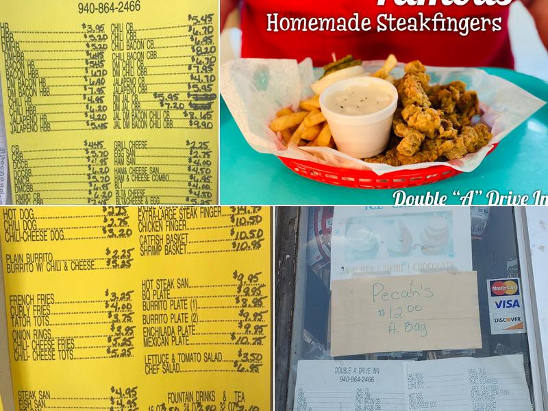 Double A Drive Inn Menu