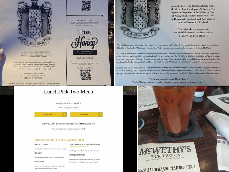 McWethy's Tavern Menu