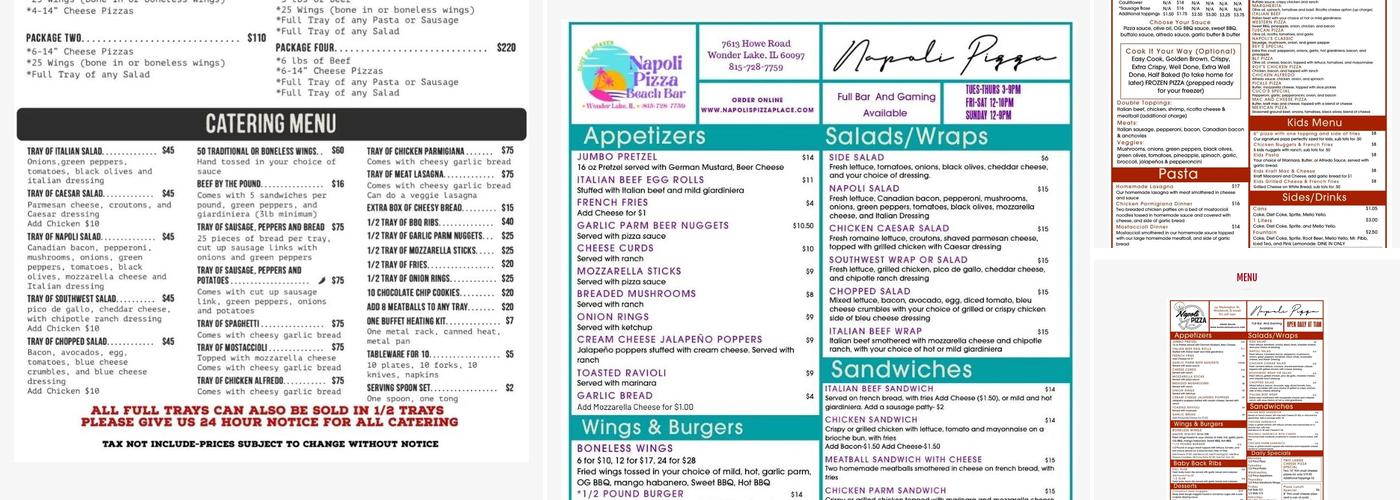 Napoli Pizza Place-Woodstock Menu