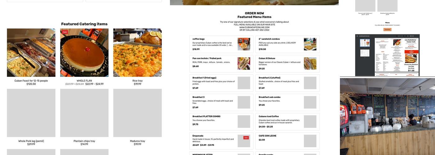 cuban cafe Plaza Menu