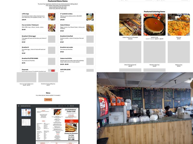 cuban cafe Plaza Menu