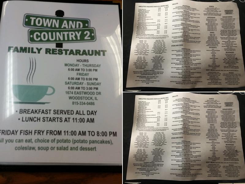 Town & Country Menu
