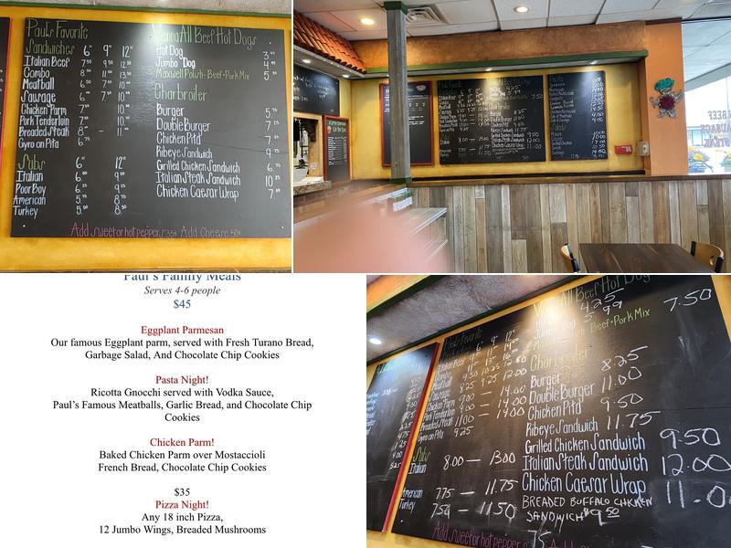 Paul's Pizza & Hotdogs Menu