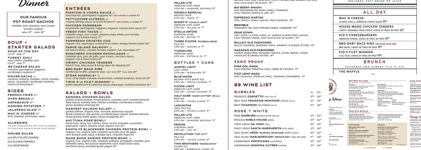 Grill 89 Menu