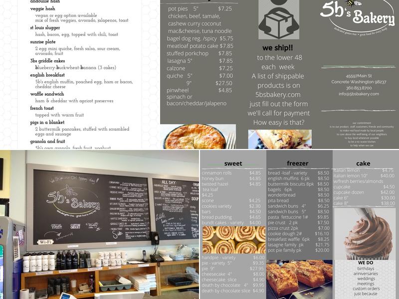 5b's Bakery & Eatery Menu