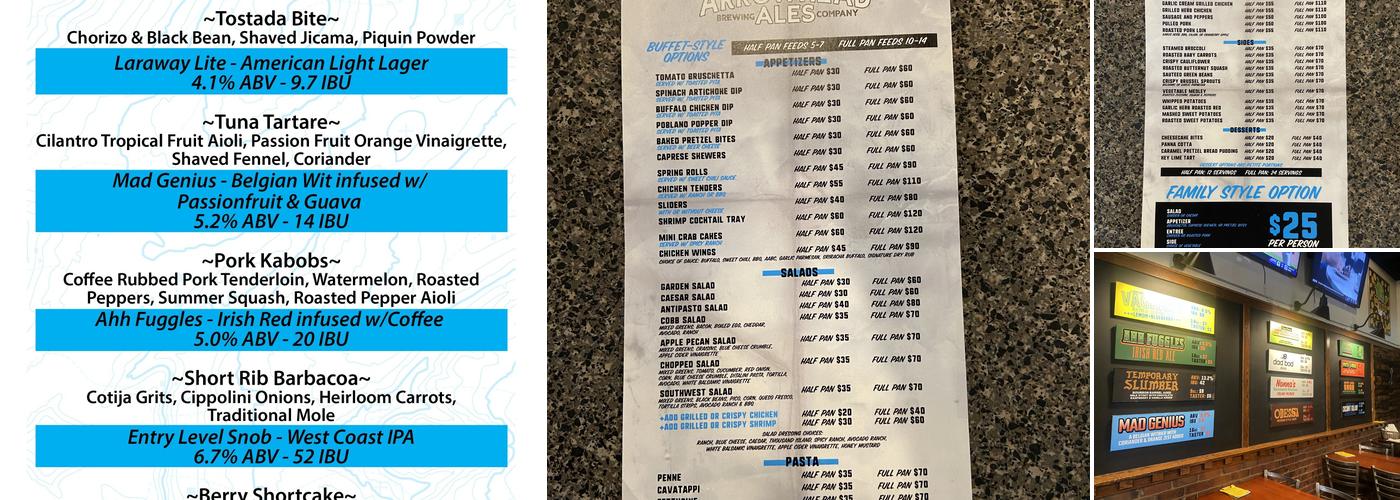 Arrowhead Ales Brewing Company Menu