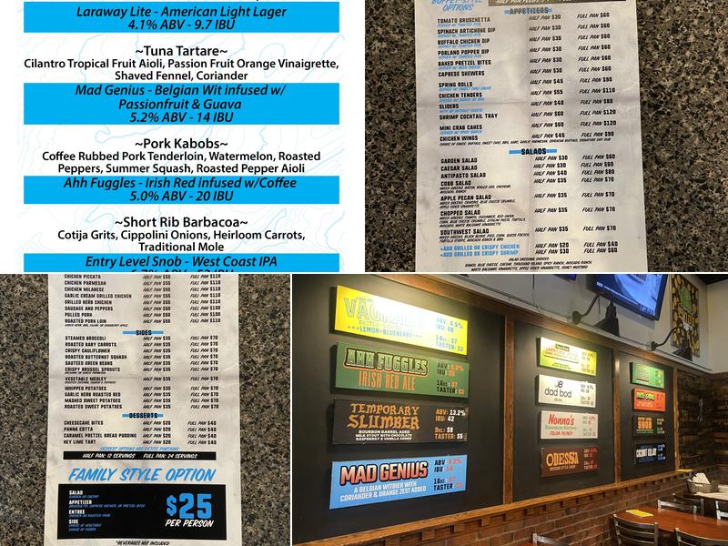 Arrowhead Ales Brewing Company Menu