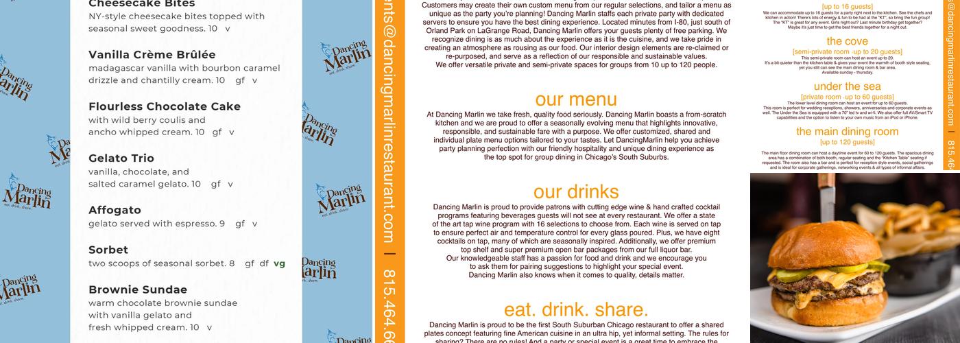 Dancing Marlin Restaurant Menu