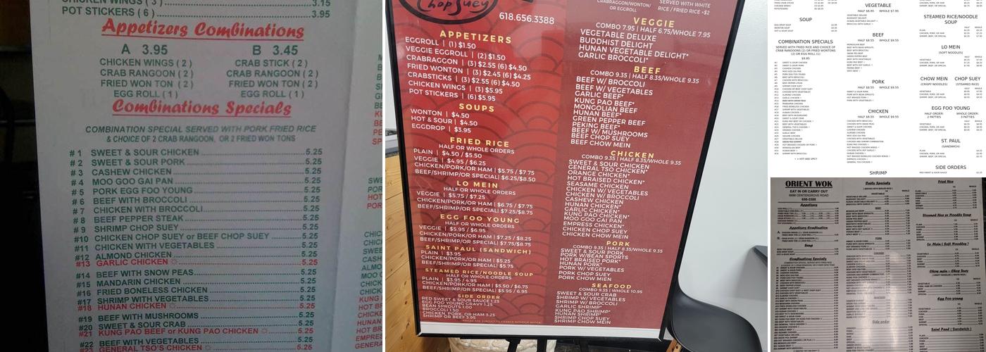 Orient Wok Chop Suey Menu
