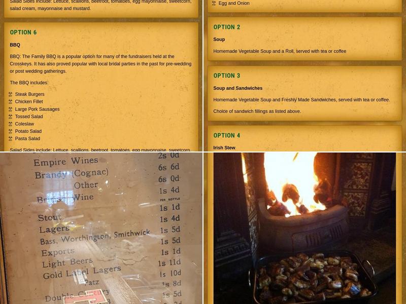 The Crosskeys Inn Menu