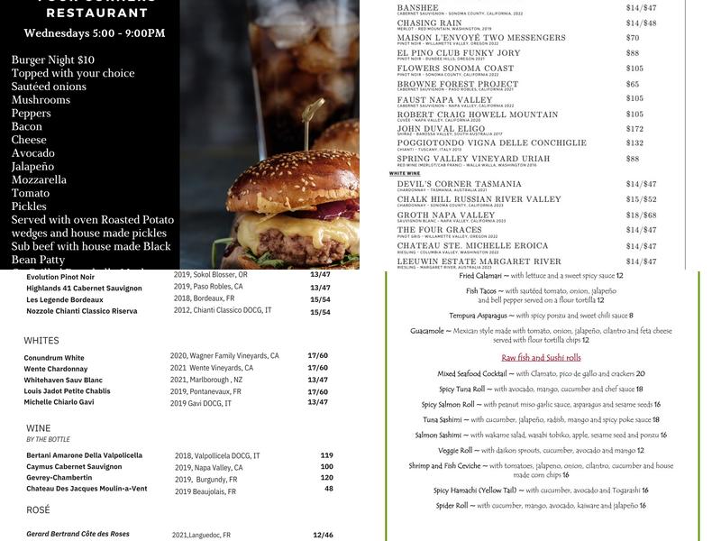 The Ridgway Menu