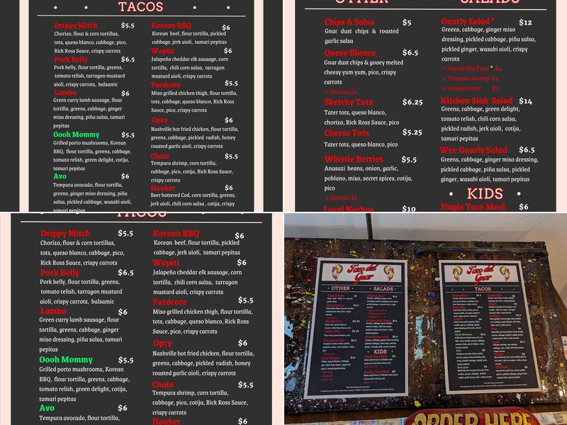 GNAR Tacos CO Menu
