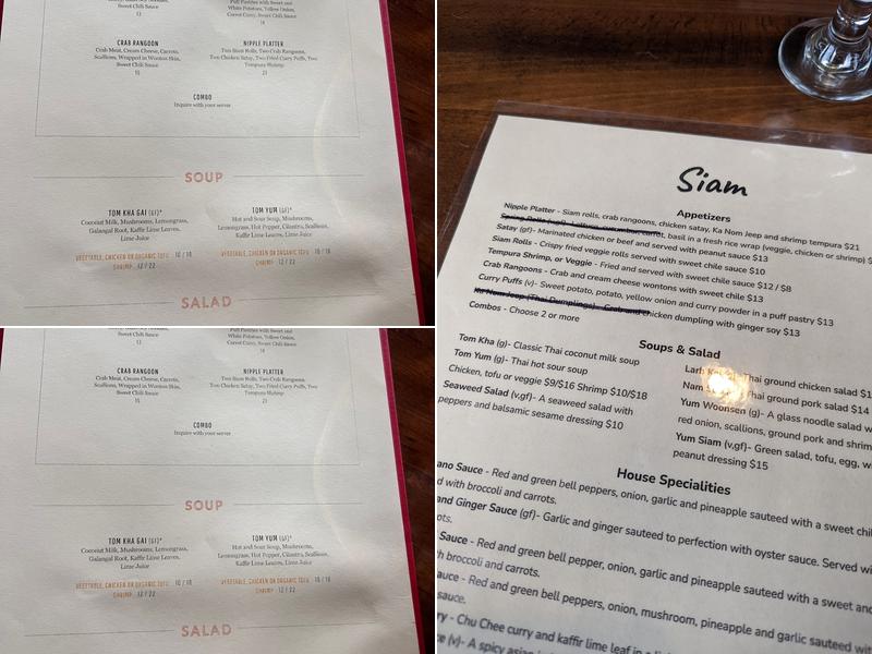 Siam Menu