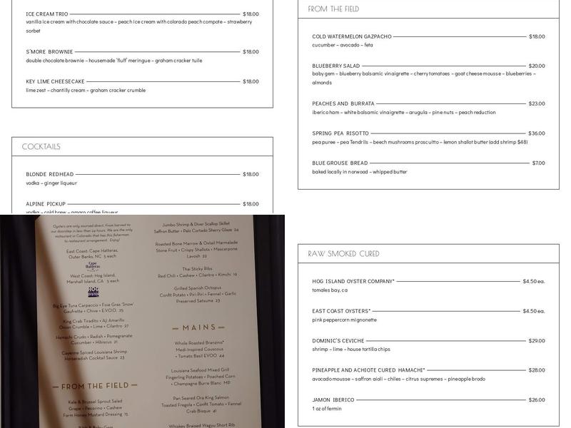Side Work Restaurant Menu