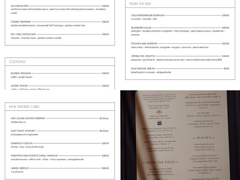 Side Work Restaurant Menu