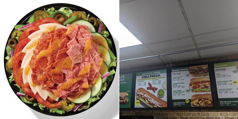 Subway Menu