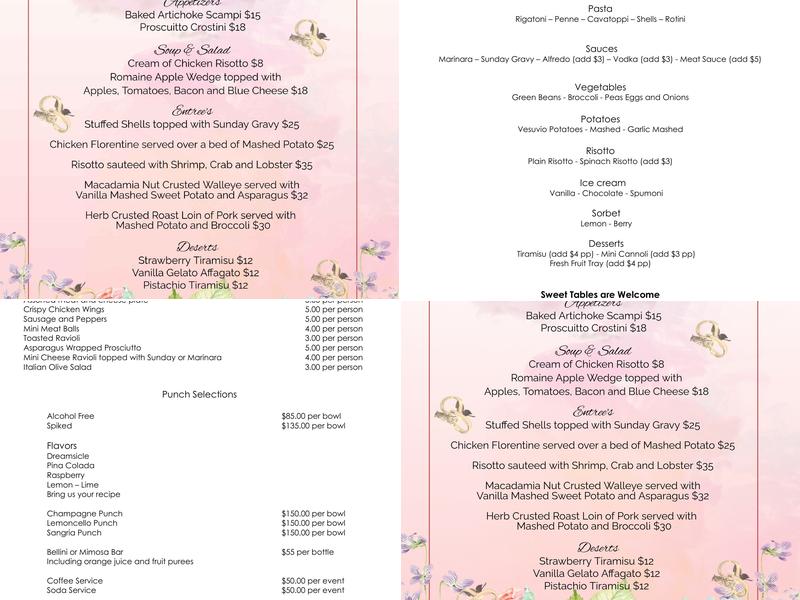 Tazza Italian Ristorante Menu