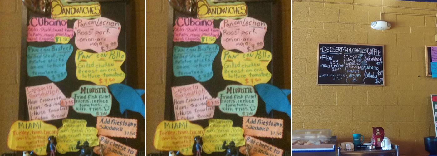 Back To Cuba Café Menu